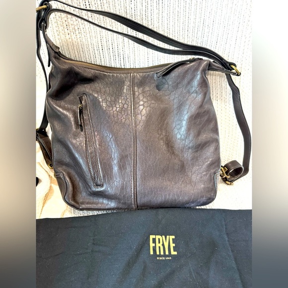 FRYE Gia Purse Rich Espresso Brown Leather Convertible Shoulder Bag Backpack - Picture 10 of 13